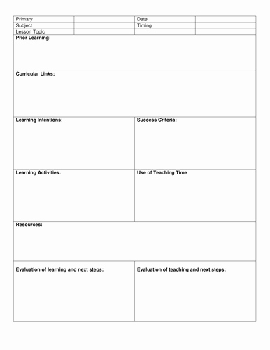 Weekly Lesson Plan Template Elementary Elegant Blank 8 Step Lesson Plan Template by Kristopherc