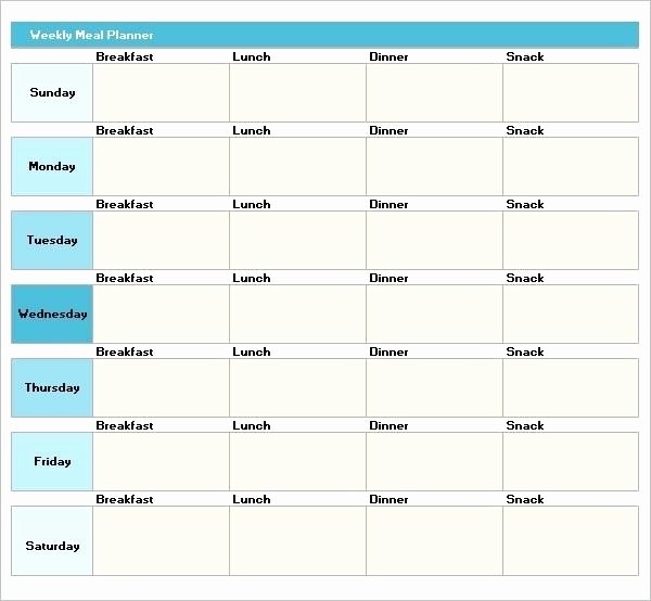 Weekly Meal Planner Template Excel Awesome Weekly Meal Planner Template Word 2018