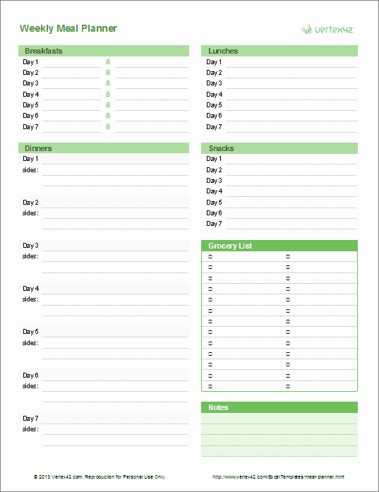 Weekly Meal Planner Template Excel Best Of An Easy to Use Meal Planner Template for Excel