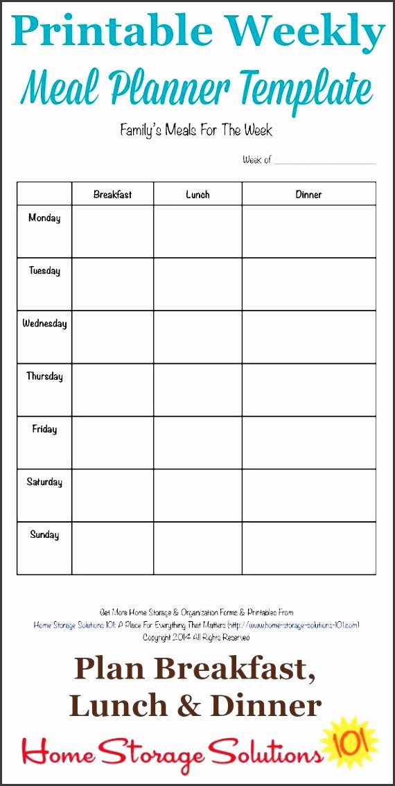Weekly Meal Planner Template Excel Fresh 9 Free Weekly Meal Planner Layout In Excel format