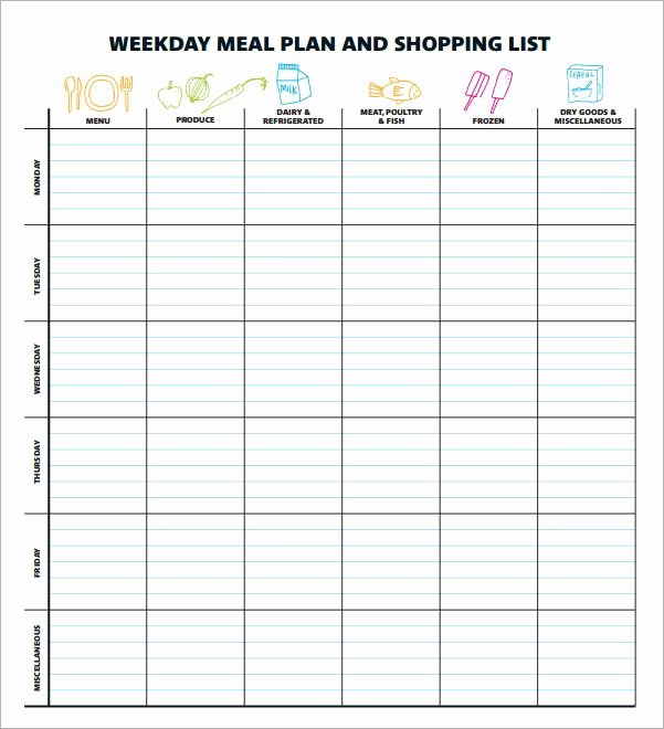 Weekly Meal Planner Template Excel Unique Meal Planning Template 17 Download Free Documents In Pdf