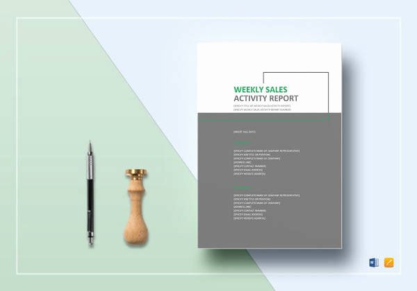 Weekly Sales Report Template Awesome Free 18 Weekly Report Templates In Samples Examples
