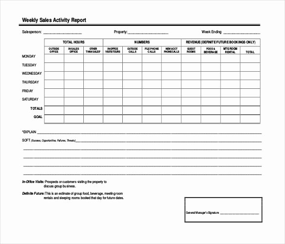 Weekly Sales Report Template Best Of 25 Weekly Report Templates Free Sample Example format