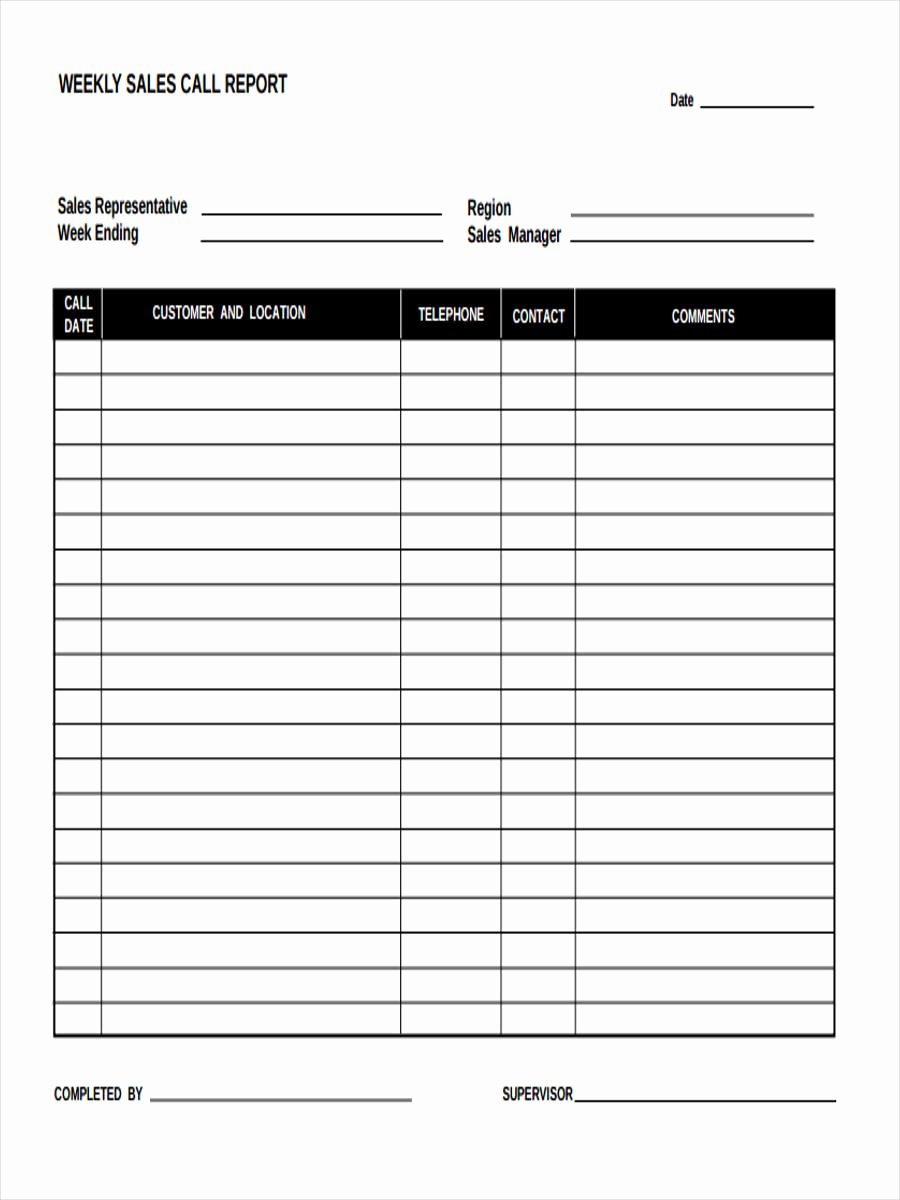 Weekly Sales Report Template Fresh 21 Free Sales Report form