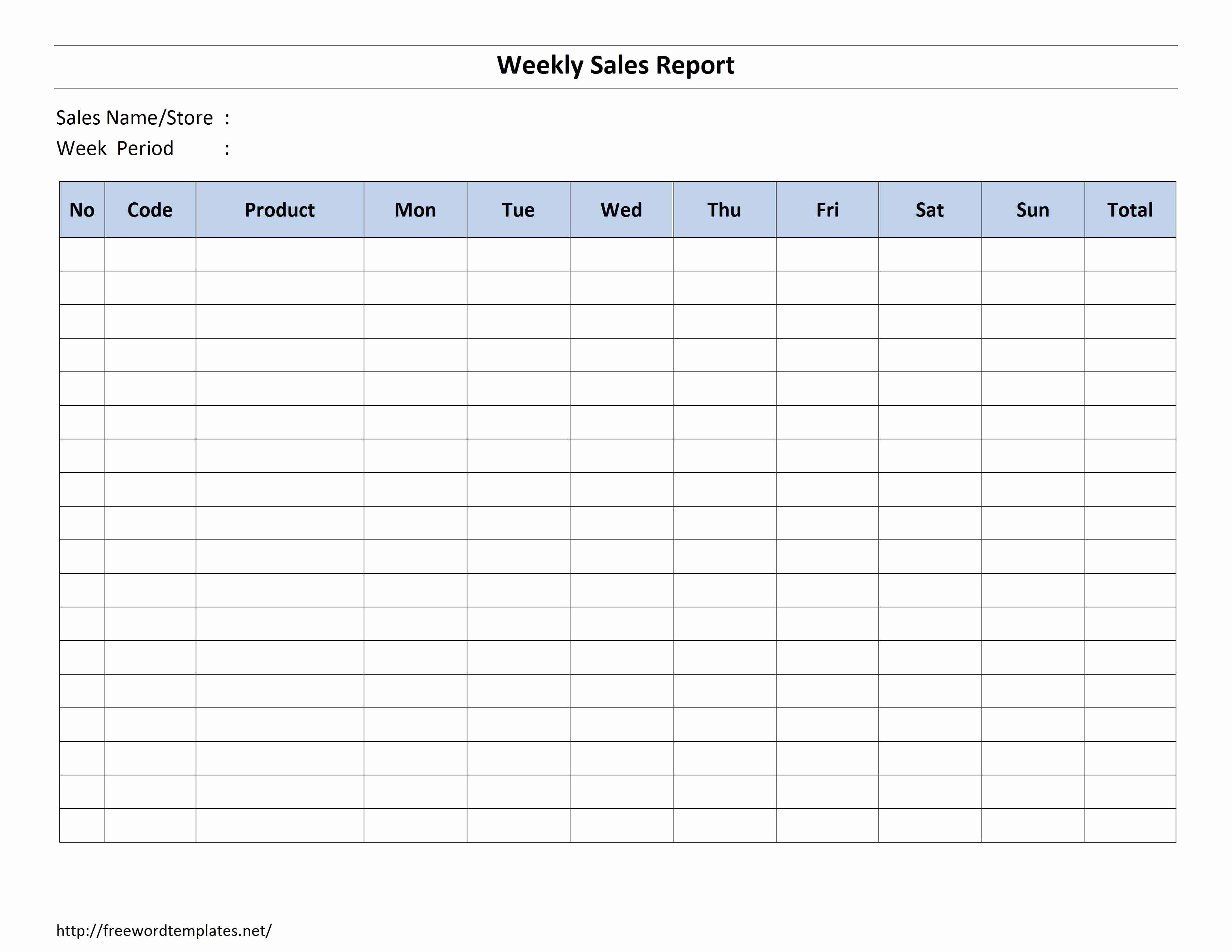 Weekly Sales Report Template Lovely Weekly Sales Report