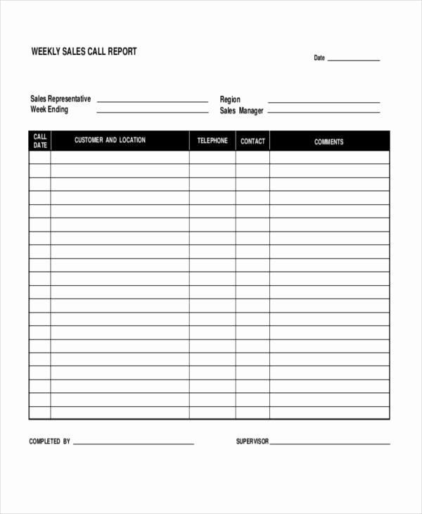 Weekly Sales Reports Templates Awesome Sales Call Report Template 12 Free Word Pdf Apple