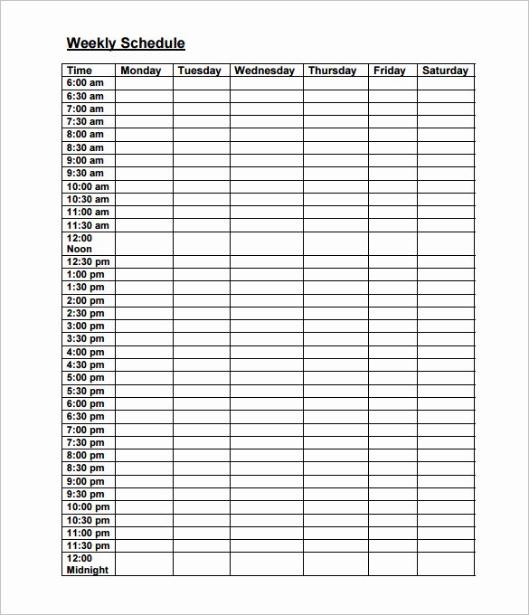 Weekly Work Schedule Template Pdf Best Of Weekly Work Schedule Template 8 Free Word Excel Pdf