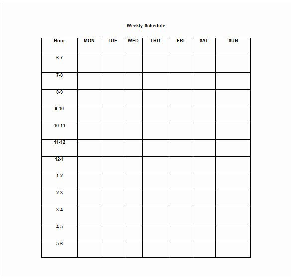 Weekly Work Schedule Template Pdf Fresh Weekly Schedule Template 15 Free Word Excel Pdf