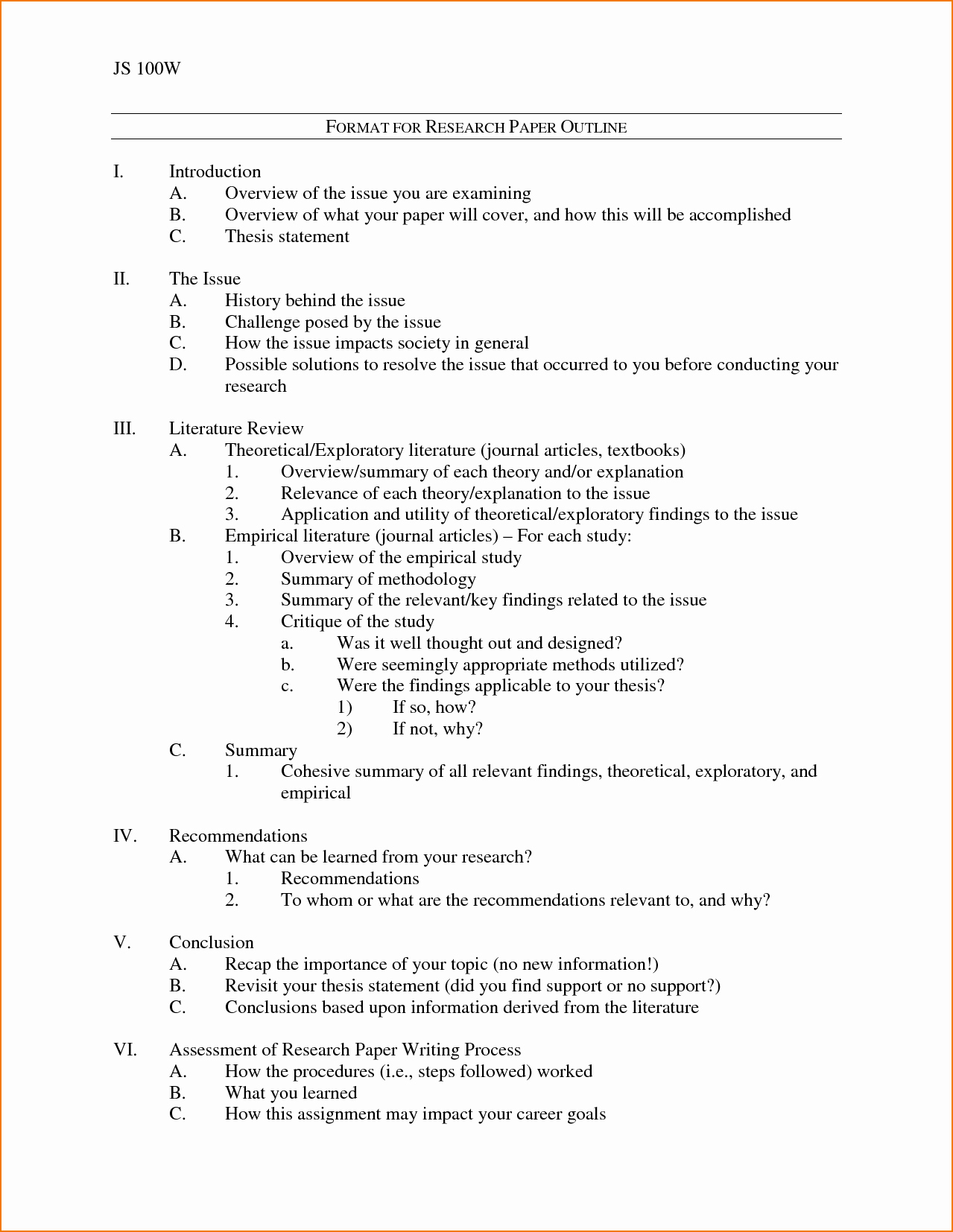 White Paper Outline Template Beautiful 5 Outline Template for Research Paper