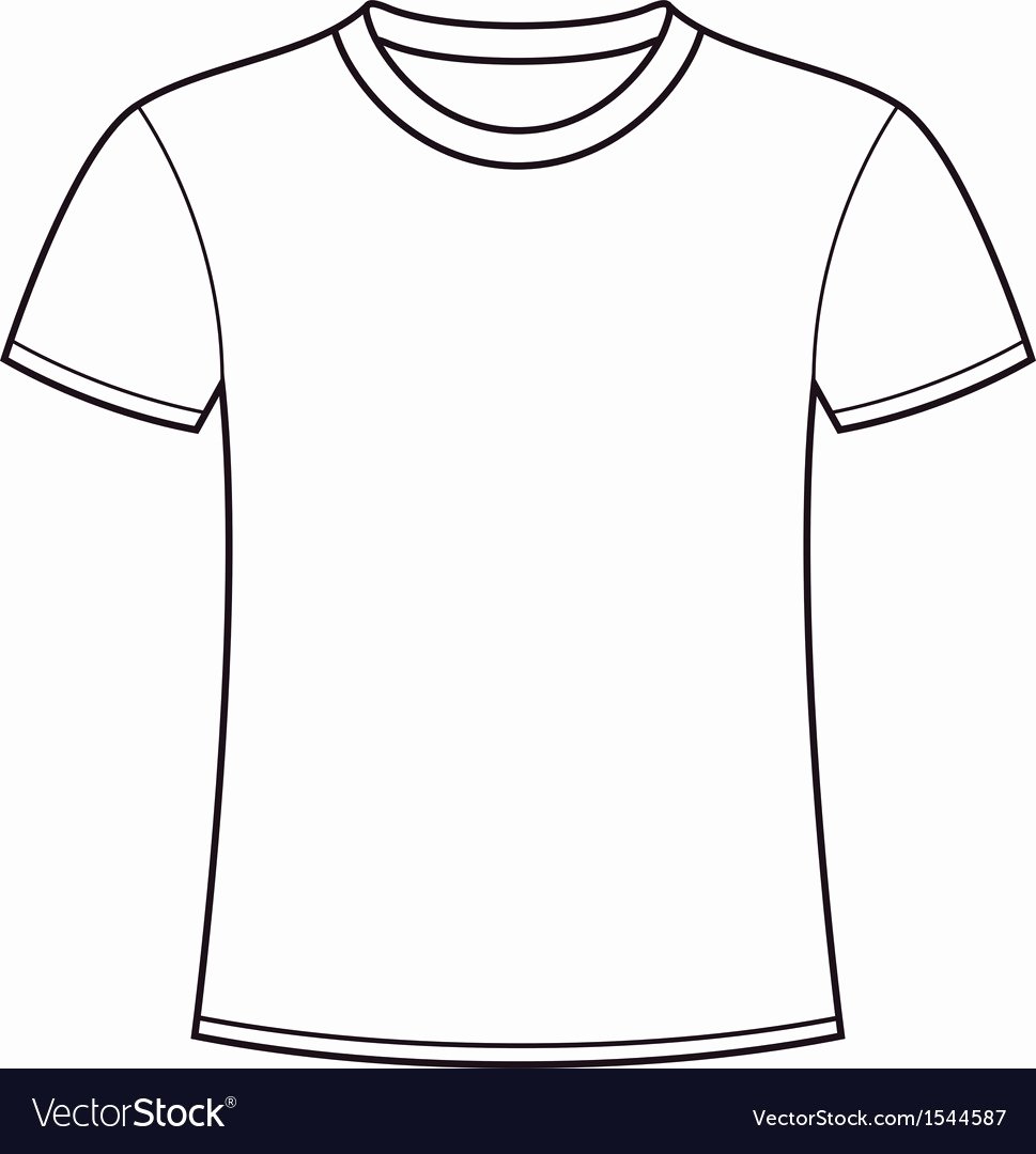 White Paper Outline Template Elegant Blank White T Shirt Template Royalty Free Vector Image