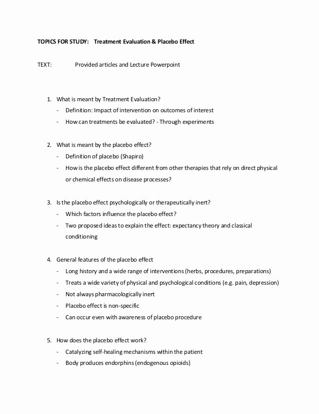 White Paper Outline Template Fresh Lecture 9 Placebo Outline Dr Anna