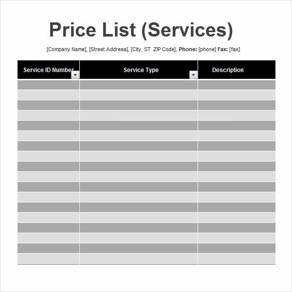 Wholesale Price List Template New Price List Template 9 Download Free Documents In Pdf
