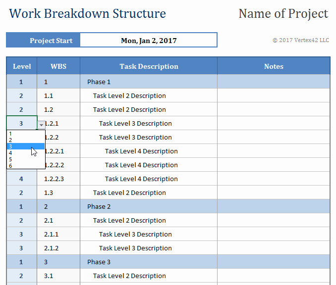 Work Breakdown Structure Template Excel Beautiful Work Breakdown Structure Template
