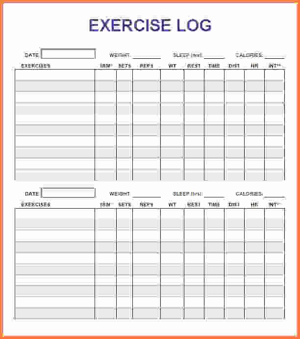 Workout Log Template Excel Awesome Workout Log Templateintable Exercise Log Sales