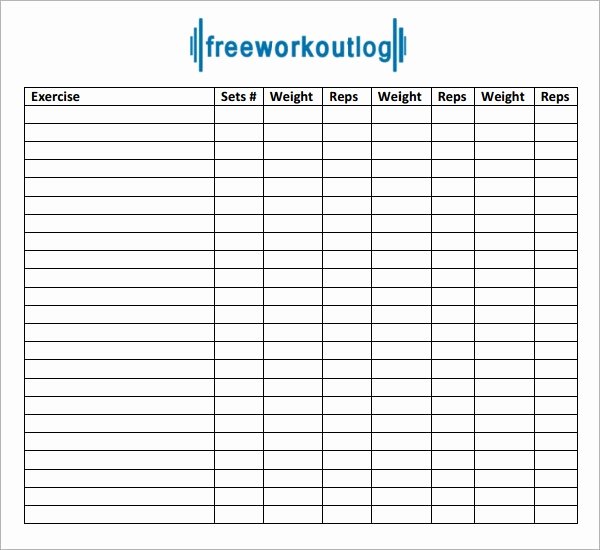 Workout Log Template Excel Luxury Free 7 Sample Free Exercise Log Templates In Pdf