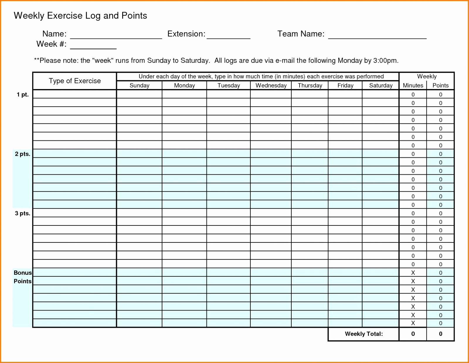 Workout Log Template Excel Luxury Workout Log Template form Training Word Spreadsheet