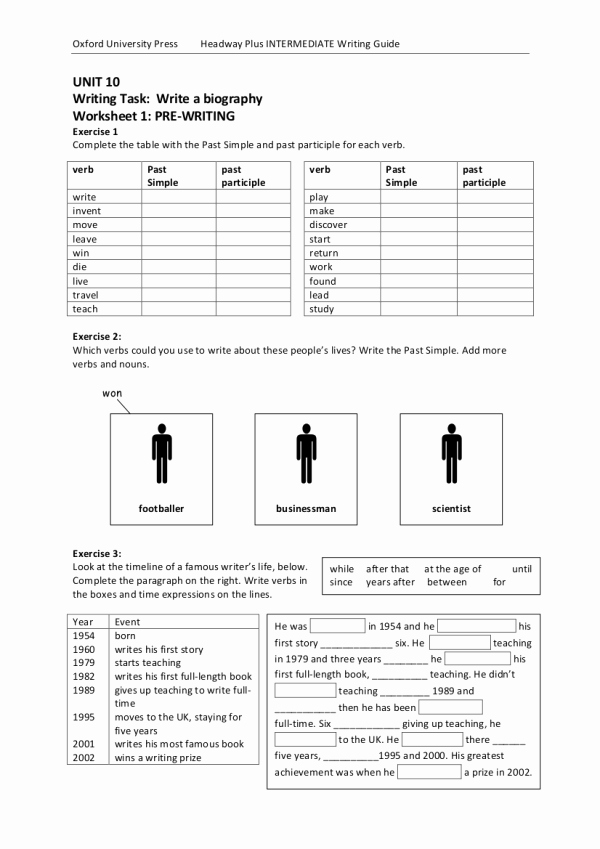Writing A Biography Template Best Of 11 Biography Worksheet Templates Pdf Word