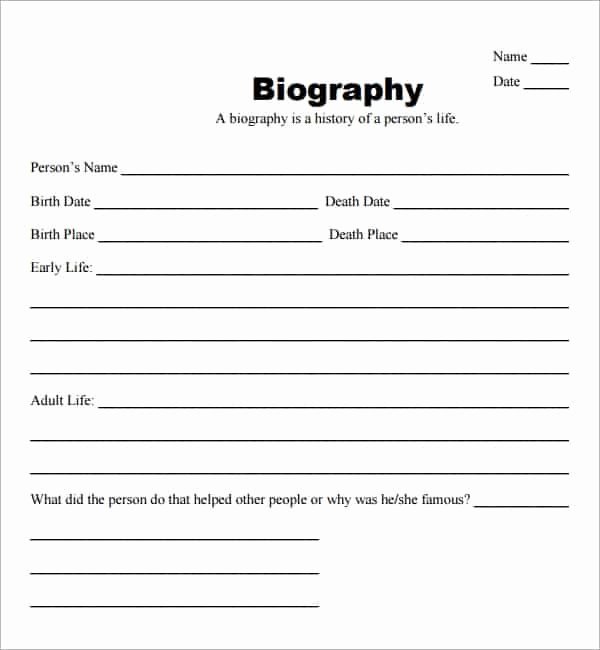 Writing A Biography Template Fresh 10 Biography Templates Word Excel Pdf formats