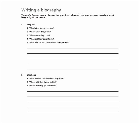 Writing A Biography Template Lovely 28 Biography Templates Doc Pdf Excel