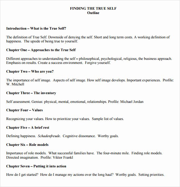 Writing A Book Outline Template Unique Free 7 Useful Book Outline Templates In Pdf