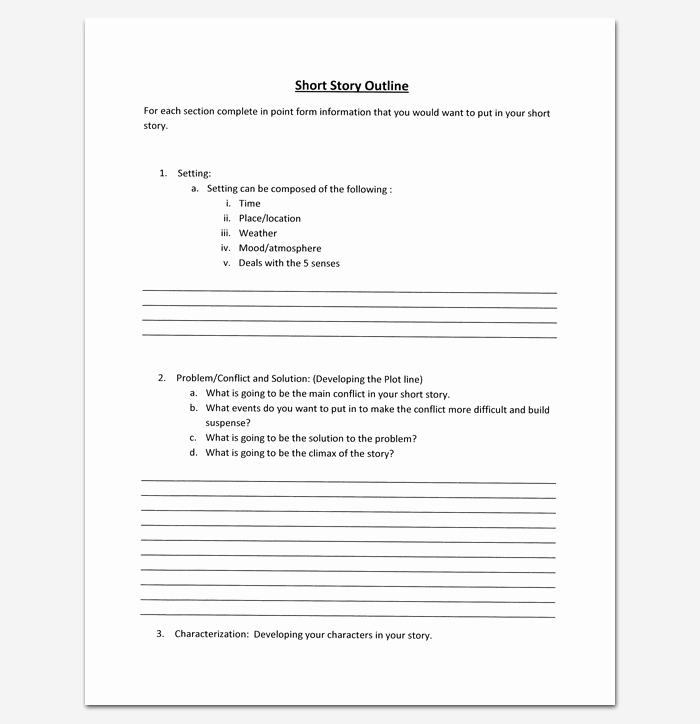 Writing A Book Outline Template Unique Short Story Outline Template 7 Worksheets for Word Pdf