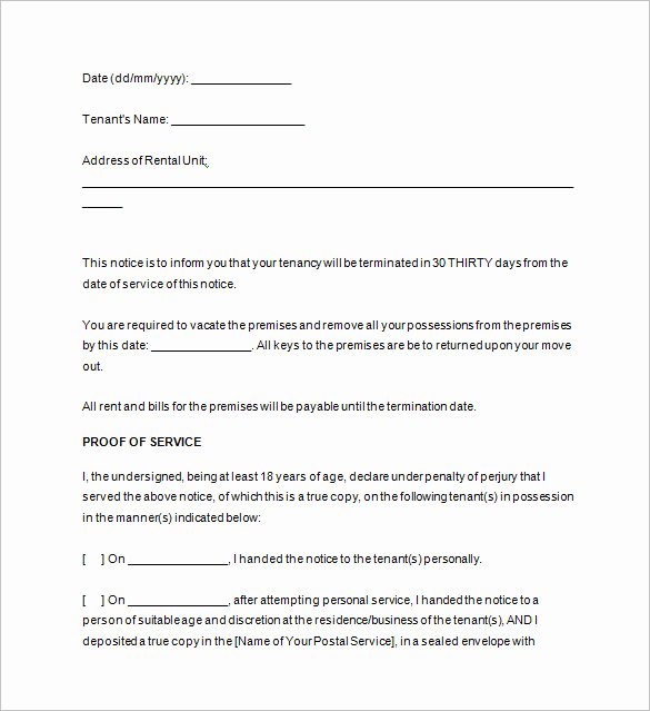 Written Notice to Vacate Templates Best Of Notice Templates 104 Free Word Pdf format Download