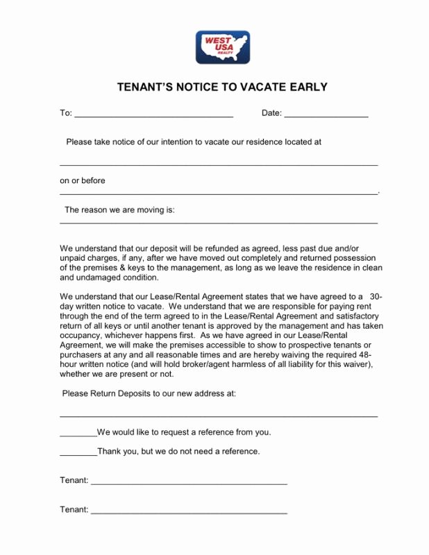 Written Notice to Vacate Templates Best Of Written Notice to Vacate