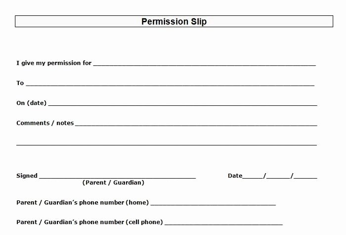 Youth Group Permission Slip Template Awesome 35 Permission Slip Templates &amp; Field Trip forms Free