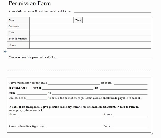 Youth Group Permission Slip Template Lovely 35 Editable Permission Slip Templates Education