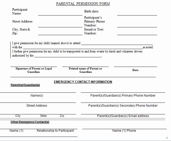 Youth Group Permission Slip Template Lovely 35 Permission Slip Templates &amp; Field Trip forms Free