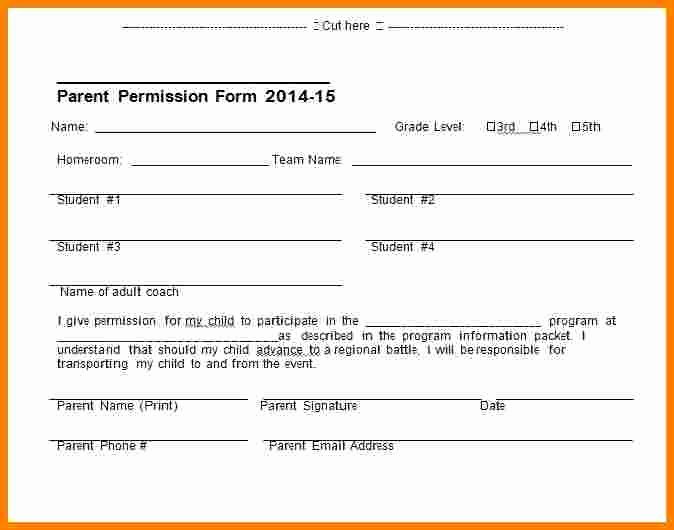 Youth Permission Slip Template Awesome 7 Parental Permission Slip