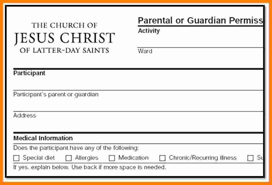Youth Permission Slip Template Lovely 6 Permission Slip Lds